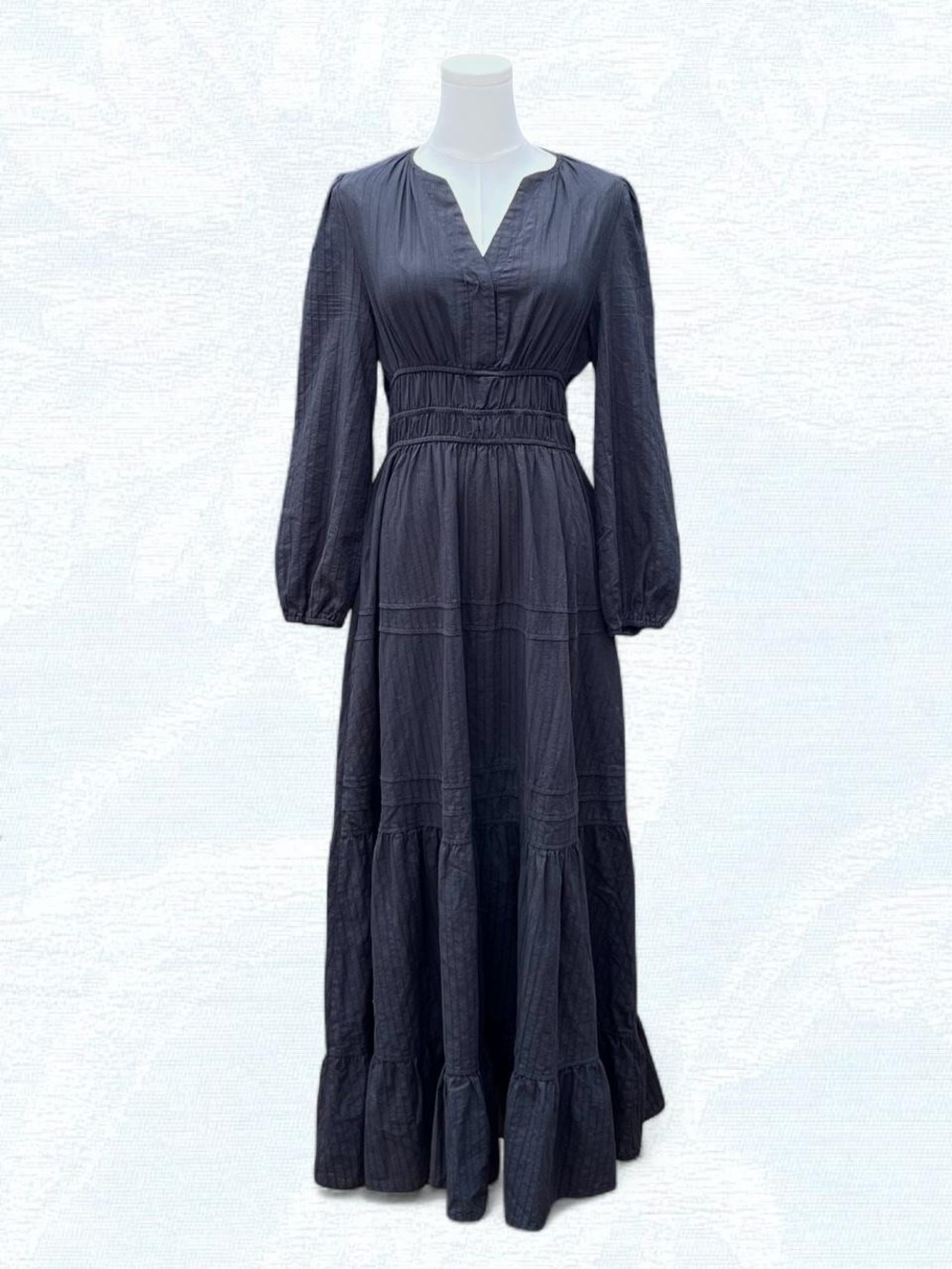 SHEIN Black Tiered Smocked Maxi Dress